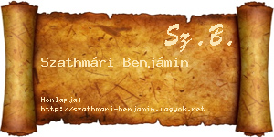 Szathmári Benjámin névjegykártya